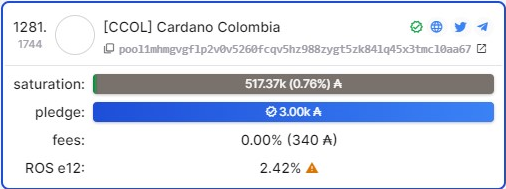 #delegate your $ada to #CCOL Cardano Colombia pool.
use <a href="/NamiWallet/">Nami</a> <a href="/ccvaultio/">Eternl</a> <a href="/YoroiWallet/">Yoroi W₳llet</a> or #DaedalusWallet

The pool donates to a children to get better education in Medellin, Colombia. 

So all that $ADA is on retired pools pick a #SPO Single pool operator and #stake it.
Thx
