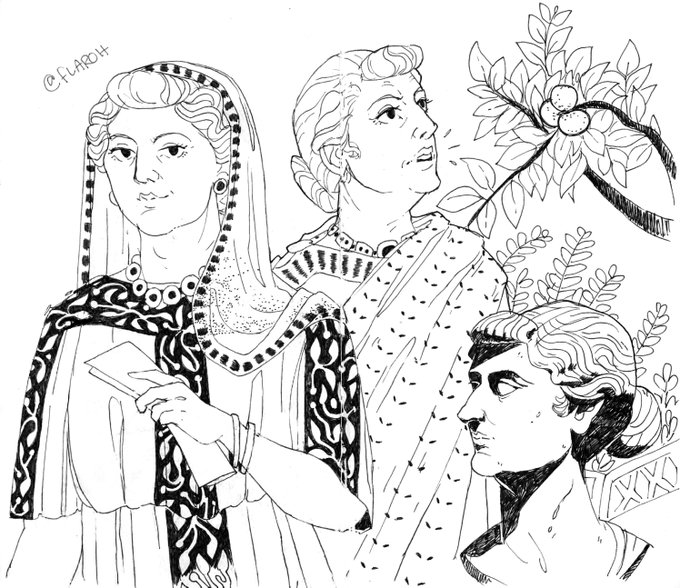 HBD Livia! Here's a sketchbook page I did a few years back of the Augusta👑🌿 