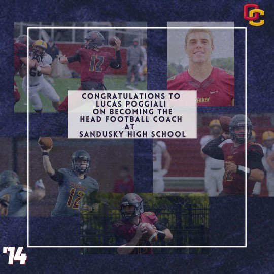 Yeo_Football's tweet photo. Oberlin College Football alum is coming home!
Congrats to @coach_poggiali on being name Head Coach at his alma mater, Sandusky HS | OH
#GetUpLetsGo https://t.co/SNqQPBzZst