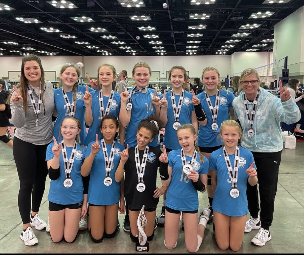 ElevationVBC's tweet photo. Elevation 11 Medina are Central Zone Champs!  The girls went 6-0 and 12-2 in sets.  One of their sets lost was to Elevation 11 Stephens who they played in the final and finished 2nd!  Great job by both teams!  #ElevationNation https://t.co/xKWF6VucSV