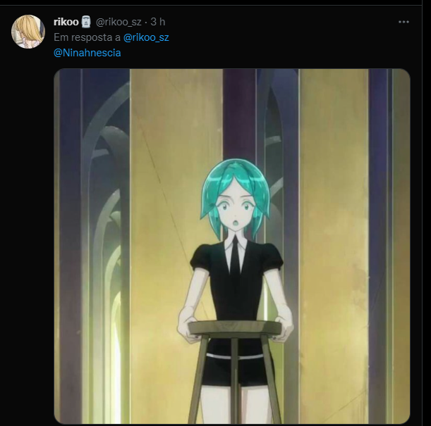 Ninahnescia's tweet photo. parece que a ligação "stephanie =  houseki" é muito comum https://t.co/vqUV2K2O7E