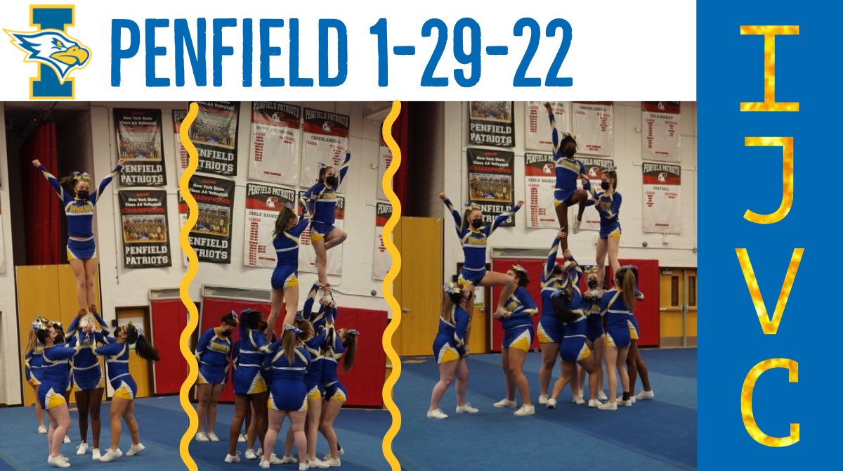 IHS_CheerEagles's tweet photo. This team came to work this week and it paid off! Stunt upgrades across the board and they hit! So proud of yesterdays performance! 2 more weeks until our next competition! Ready for more routine upgrades 😁 #IJVC 🔵🟡⚪️ https://t.co/vUdSsDiEwG