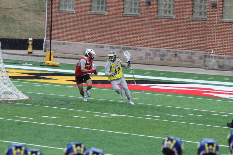 Another former Knight getting it done at the highest level.  Class of ‘21 AA Nicholas Fish and current Blue Hen #42 taking it to the hole in College Park MD vs the Terps...