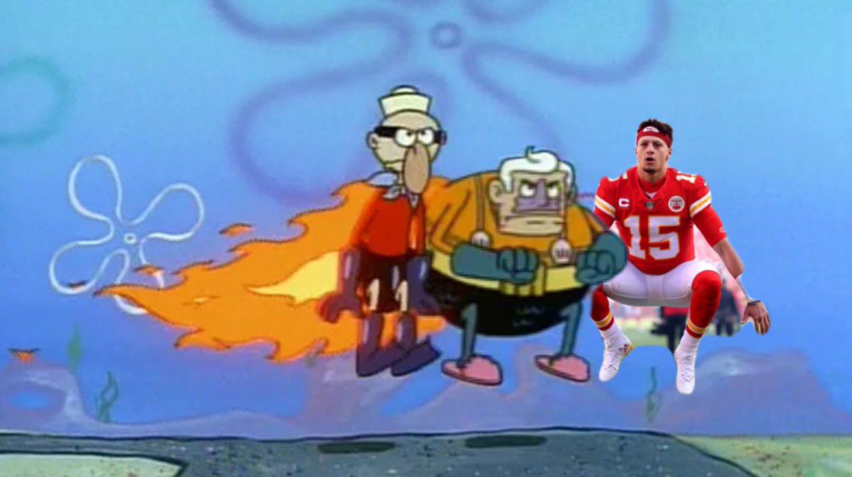 DC_Wagon's tweet photo. “Mermaid Man and Barnacle Boy, unite!” -Mahomes https://t.co/zsETecSj6S