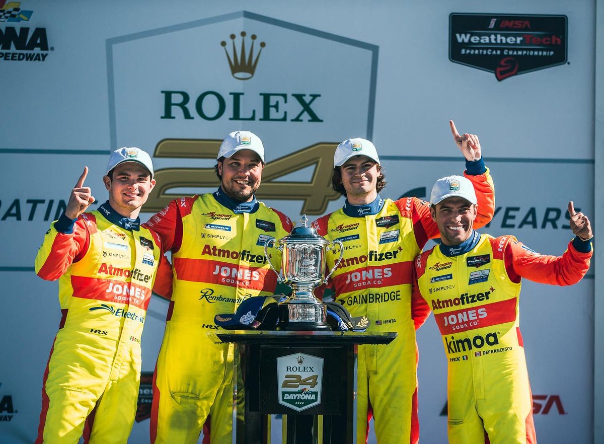 PatricioOWard's tweet photo. DAYTONA 24HR LMP2 CLASS WINNERS BABY!!! TEAM HIGHLIGHTER TO DAAA MOOOOOON🤣 

¡GANAMOS LAS 24 HORAS DE DAYTONA! https://t.co/cWDwTV2G6l