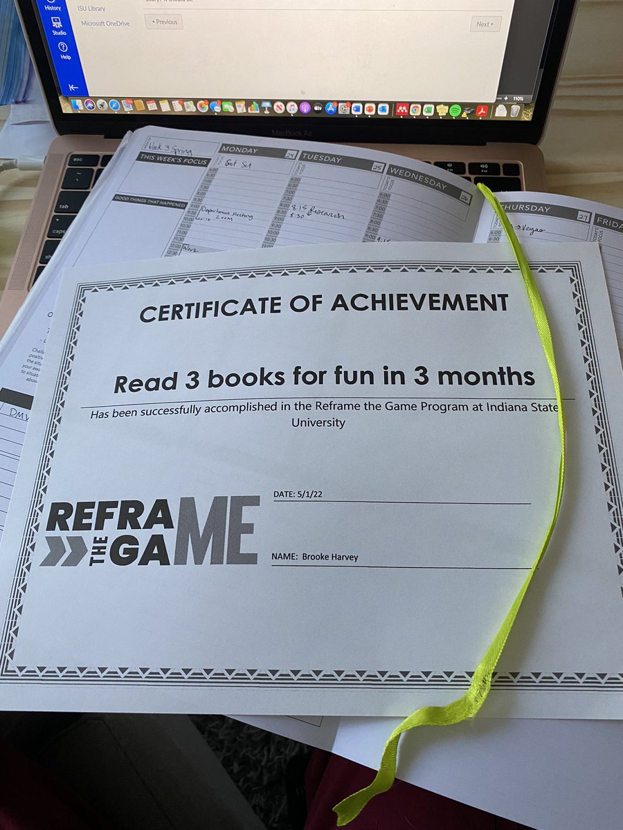 brookehales_atc's tweet photo. Using this as the bookmark in my weekly planner until it comes true. Iโve only read 1 book purely for personal enjoyment in the last 2 years. Time to step up the pace. @GamesKenneth #reframethegame https://t.co/3qqNQN9t4p