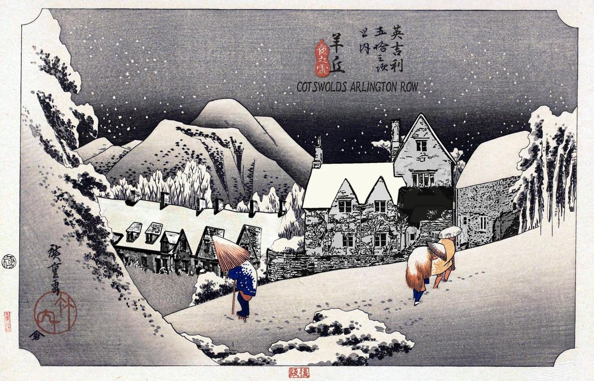 kimori_kameg's tweet photo. Reuters News, January 30, 2022
大英博物館は歌川広重の「英吉利五十三次『羊丘夜之雪』」を発見したと伝えました。広重がコッツウォルズ、バイブリーのアーリントン・ローに1855年滞在したときに密かに描いていたようです。
#cotswolds #arlingtonrow #hiroshige #bibury #ukiyoe #kanbara https://t.co/TpnQUwhhyg