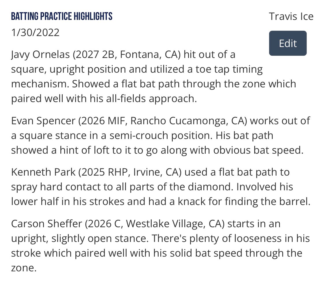 PGShowcases's tweet photo. Batting Practice Highlights from the 13u/14u California Workout #CalWorkout
https://t.co/uv3d8FjD80 https://t.co/BhythshFt7