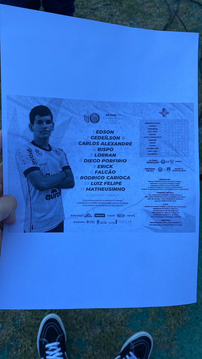 eduardodeconto's tweet photo. Novo Hamburgo e Ypiranga escalados com as mesmas formações das respectivas estreias no Gauchão #trvale https://t.co/JQ2P2eRV2j