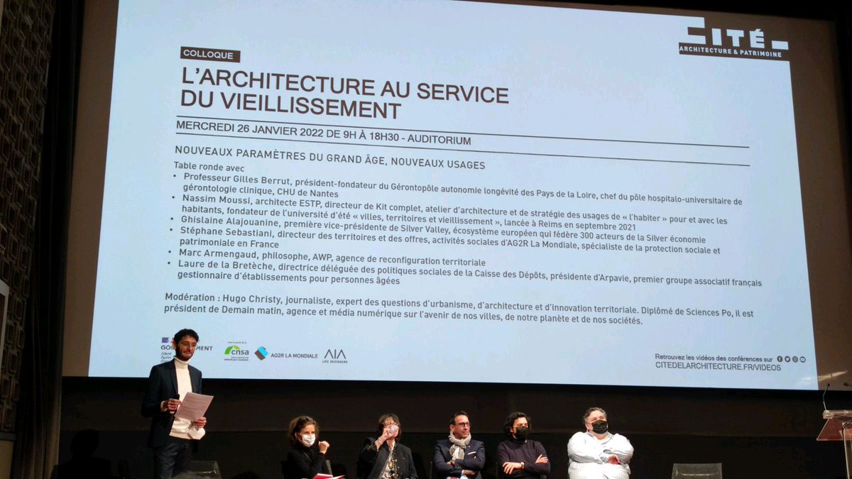 📢 A l'occasion du colloque « L’architecture au service du vieillissement », j'ai eu plaisir d'échanger à la <a href="/Citedelarchi/">Cité de l'archi</a> auprès de Laure de la Bretèche, <a href="/BerrutGilles/">Gilles Berrut</a> <a href="/sebastianisteph/">stephane sebastiani</a> @aiaLifeDesign   <a href="/CNSA_actu/">CNSA</a> <a href="/HugoChristy/">Hugo Christy</a> <a href="/SilverValley_/">Silver Valley</a> #villes #territoires #vieillisement ⤵️