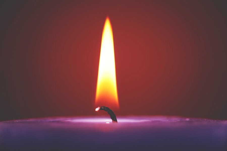 candle with burning flame