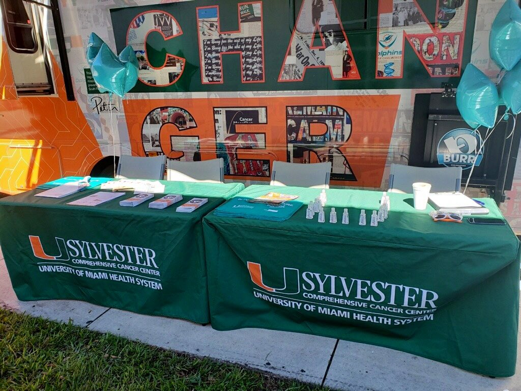 SylvesterCancer's tweet photo. Dinah Trevil, Sylvester Office of Community Outreach and Engagement Director, shared these photos ahead of today’s #cervicalcancer awareness event outside Greater St Paul A.M.E. Church. #HPV testing among other services were offered. @KobetzErin https://t.co/eQGra9p1Ni