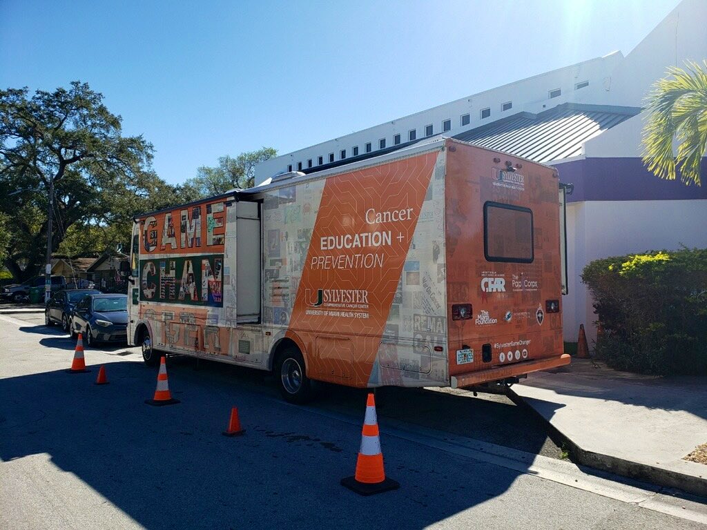 SylvesterCancer's tweet photo. Dinah Trevil, Sylvester Office of Community Outreach and Engagement Director, shared these photos ahead of today’s #cervicalcancer awareness event outside Greater St Paul A.M.E. Church. #HPV testing among other services were offered. @KobetzErin https://t.co/eQGra9p1Ni