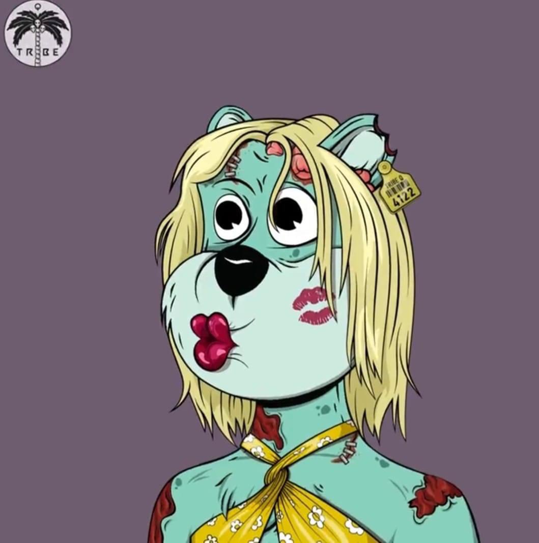 GetInShhAPE's tweet photo. The Kissing Bandit is an absolute smoke show. She is adored by many because of her blonde locks and beautiful skin. Her enemies, the @BoredApeYC, are wildly jealous because she won’t give them the time of day. She ain’t Quokkan around. 

#TribeQvsBAYC 
#TribeQuokka 
#NFT
#Fire https://t.co/nVwRaq4JTv