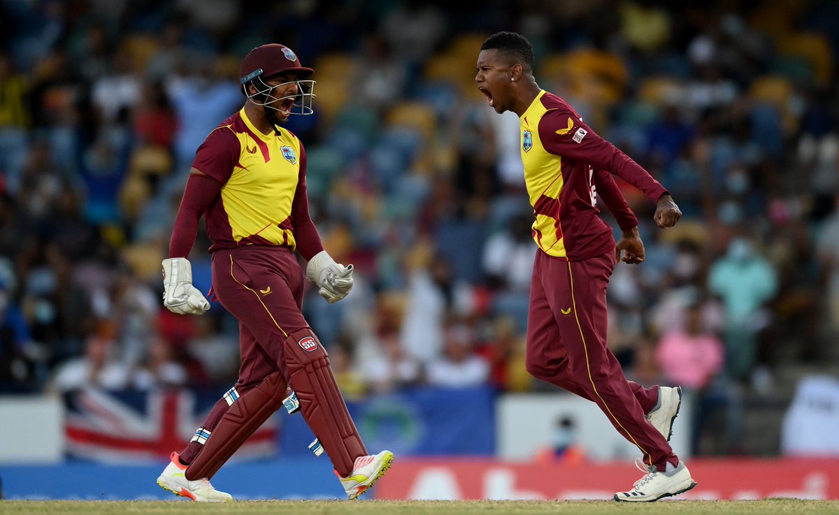 windiescricket's tweet image. How good was this celebration by @AHosein21 &amp;amp; @nicholas_47 🔥😤

#MenInMaroon #WIVibes #WIvENG