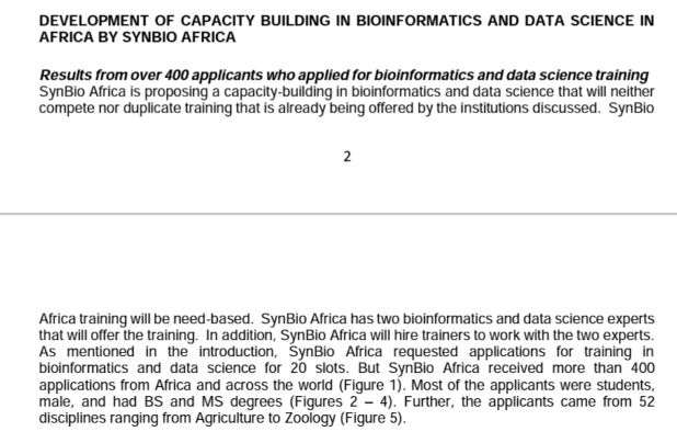 otimgeoffrey25's tweet photo. BIOINFORMATICS TRAINING GRANT
@SynBioAfrica recently called applications for 20 sponsored #Bioinformatics  and #DataScience  training slots but received over 400 applications. Therefore, actively looking for additional #funding to train the remaining needy applicants. Any lead ?? https://t.co/yPwP2xHLAI