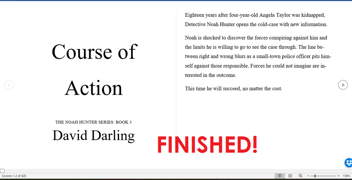 DavidDarlingCA's tweet photo. It's official, book three in the Noah Hunter series is finished! Yes, I know it was late, but apparently my squirrel brain had to get a novella completed and ready for publishing first. #amwriting #NoahHunter #stillfreakinexcitedtowrite #WritingCommunity https://t.co/Xfq8edV3Ma