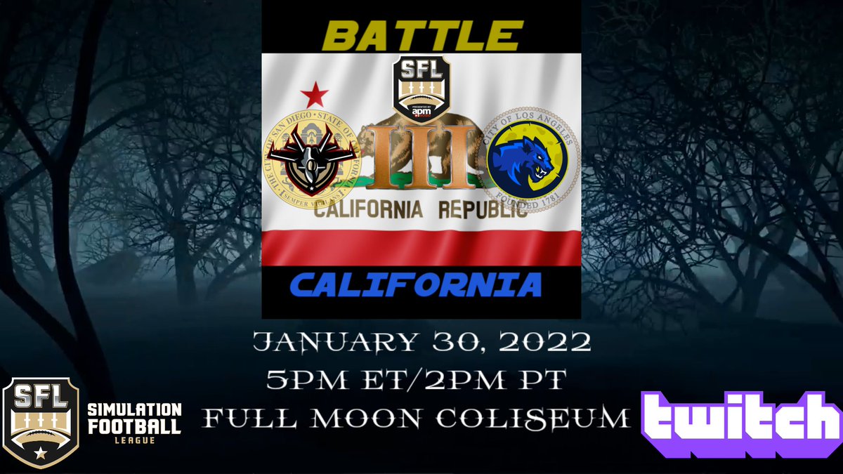 We're live from the #FMC! @simulationfl Week 3 action! Pacific Division Edition! #BattleForCaliforniaIII @SFL_Mavericks @SFL_Lycans 🖥💻📱: twitch.tv/simulationfl