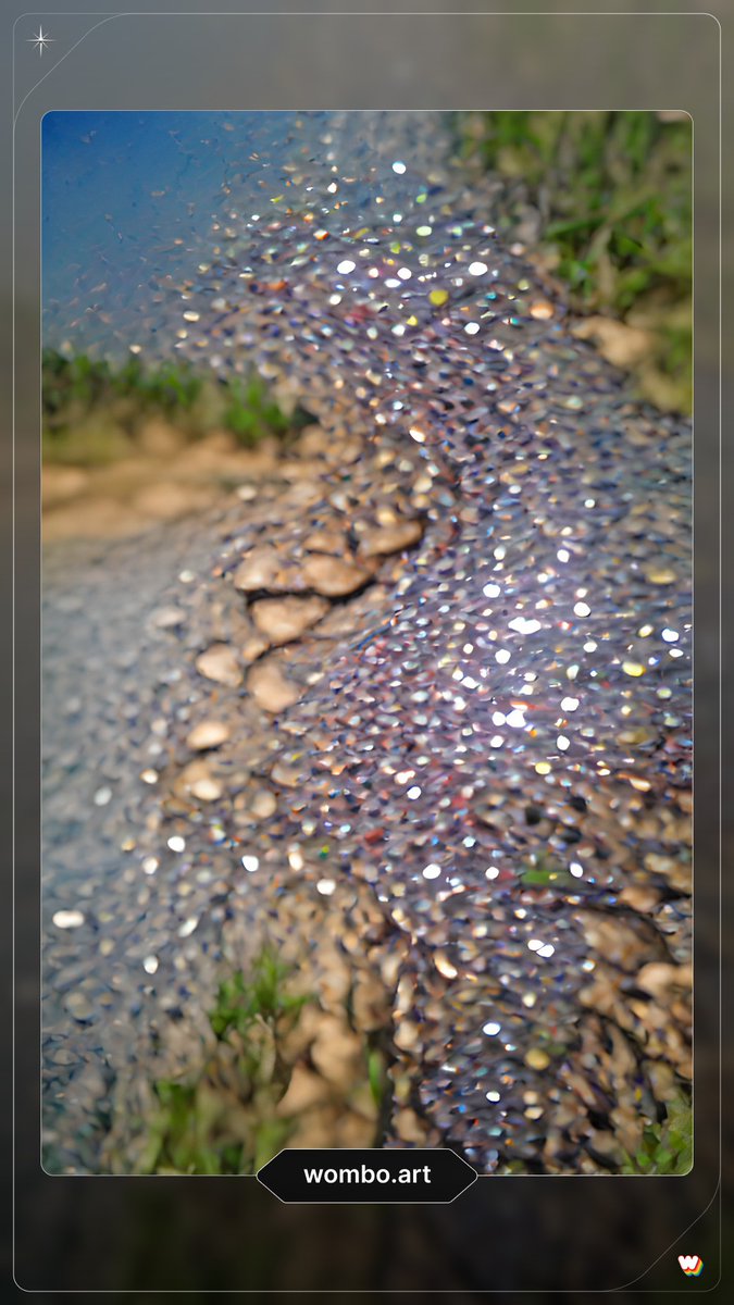 NeseLSD's tweet photo. I tried a line from #PiHKAL, "the gravel [road] looked like the jeweled back of a huge snake"; the AI did a pretty cool rendering. https://t.co/jiPWx2rxoB