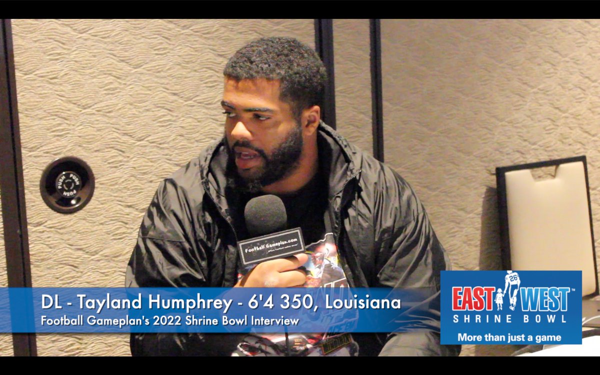 FBallGameplan's tweet image. .@RaginCajunsFB DL Tayland Humphrey speaks on being a dominant interior defensive lineman, and what he&apos;s out to show scouts this week at @ShrineBowl 
👉🏿youtu.be/TONyI0bTRIg
