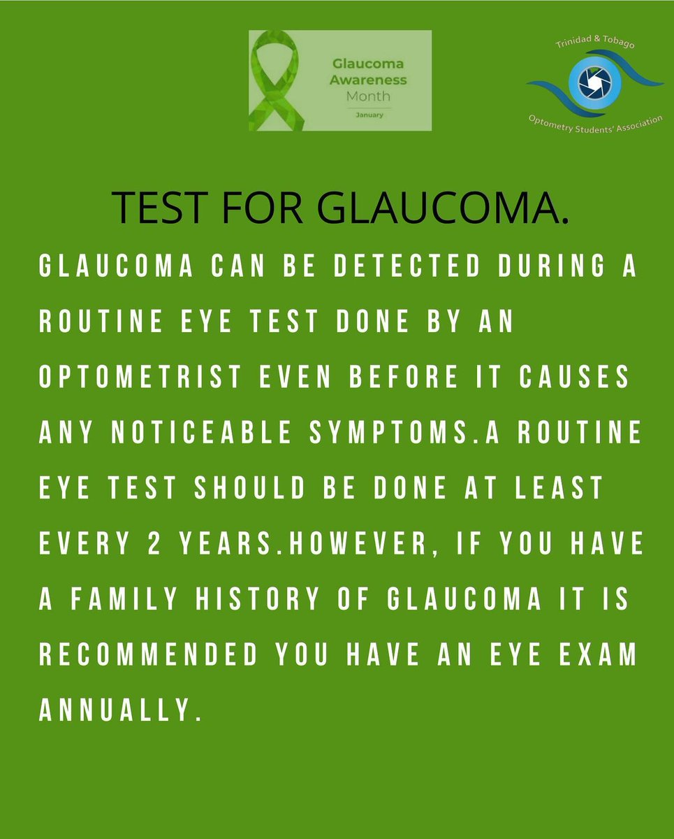 TTOSA_'s tweet photo. Glaucoma can be detected during a routine eye test done by an optometrist even before it causes any noticeable symptoms. It should be done at least every 2years. However, If you have a family history of glaucoma, an eye test is recommended annually.
#glaucomaawarenessmonth https://t.co/Wea0DiqNk1