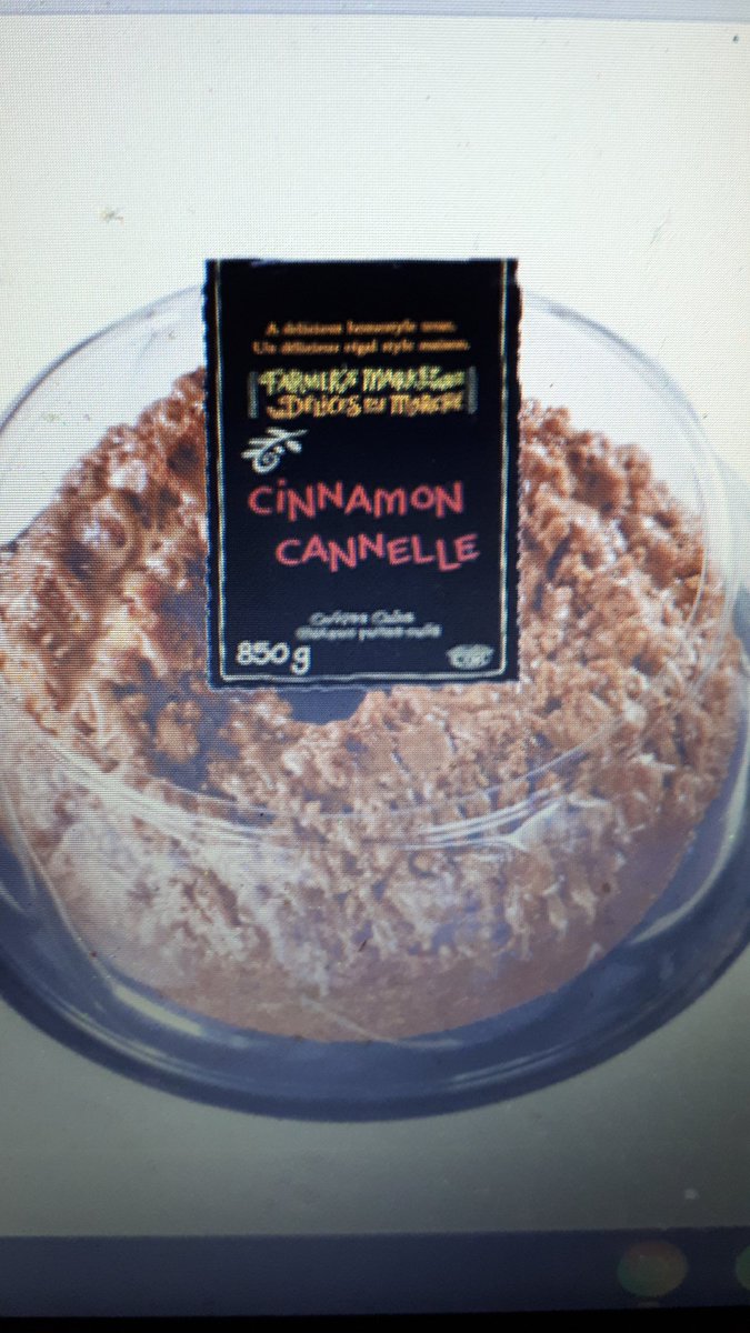 fusaro_s's tweet photo. #heypc @PresChoice 
What happened to your farmer's market cinnamon coffee cake? This was my son's fave, even his birthday cake some years, and now it's just bad. Where's the streusal topping? What's with the haphazard caramel and why is it so small?
Compare reality to the photo! https://t.co/UV8Xnoyhis
