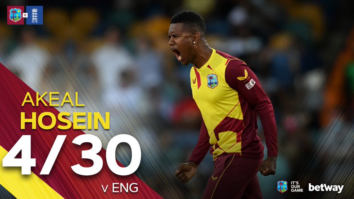windiescricket's tweet image. How good was @AHosein21 bowling performance!🔥

#MenInMaroon #WIVibes #WIvENG