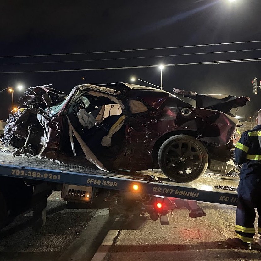 This car drove through an intersection in North Las Vegas going 100 mph and killed 9 people in an instant.

Please slow down.