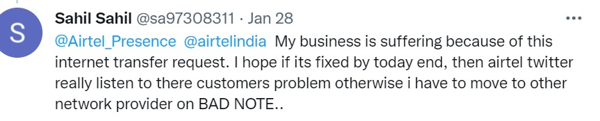 NitinModgil's tweet photo. THREAD 1 : 

Dear @airtelindia , my friend is in utter disbelief that he has received one of the worst assistance by any service provider. He was is in constant communication with your airtel employees but was getting the same reply that your case is our top priority. https://t.co/bk532eKQpV