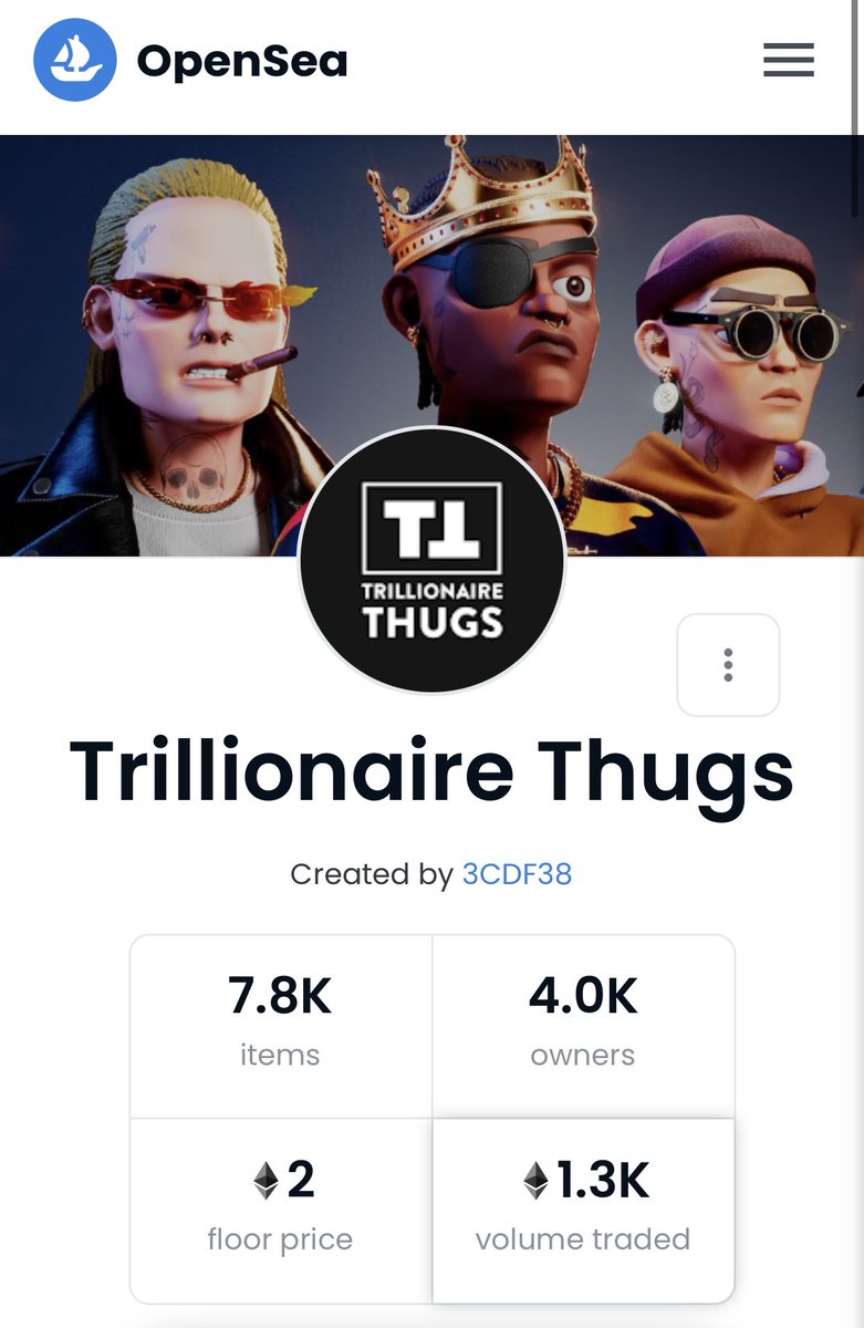 Keypimporrrrrr's tweet photo. 2Eth #TrillionaireThugs @TThugsNFT 

                  We ain’t stopping! https://t.co/eNIBa3FcZ4