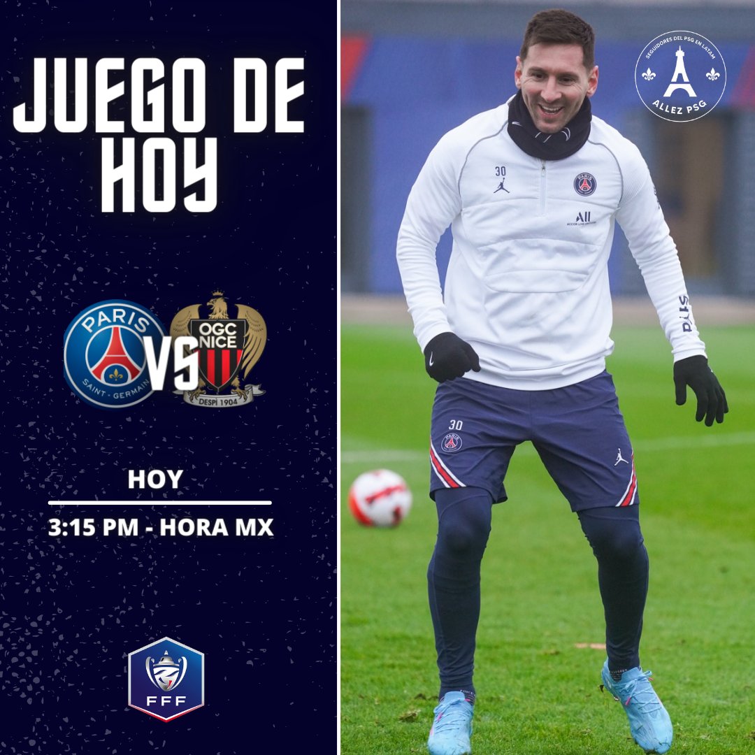 VamosParis's tweet photo. ¡JUEGO DE HOY! 💪🏼
El PSG enfrenta a Nice por la #CopaFrancesa 💥
⌚3:15pm(CDMX)
#AllezPSG 🔴🔵 https://t.co/ARUA4fTgzd