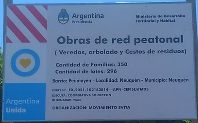JoPeNqn's tweet photo. Mañana a las 9hs, en Barrio Peumayen, Plaza Gustavo Garro, hay "Apertura obras de veredas y mejoramientos de viviendas" para barrios: Peumayen, 2 y 7 de Mayo de Neuquén capital. Fondos: ESTADO NACIONAL. Organización y ejecución: Movimiento Evita y Cooperativa Solvetcom. #Acordate https://t.co/6FrfyFtvWJ
