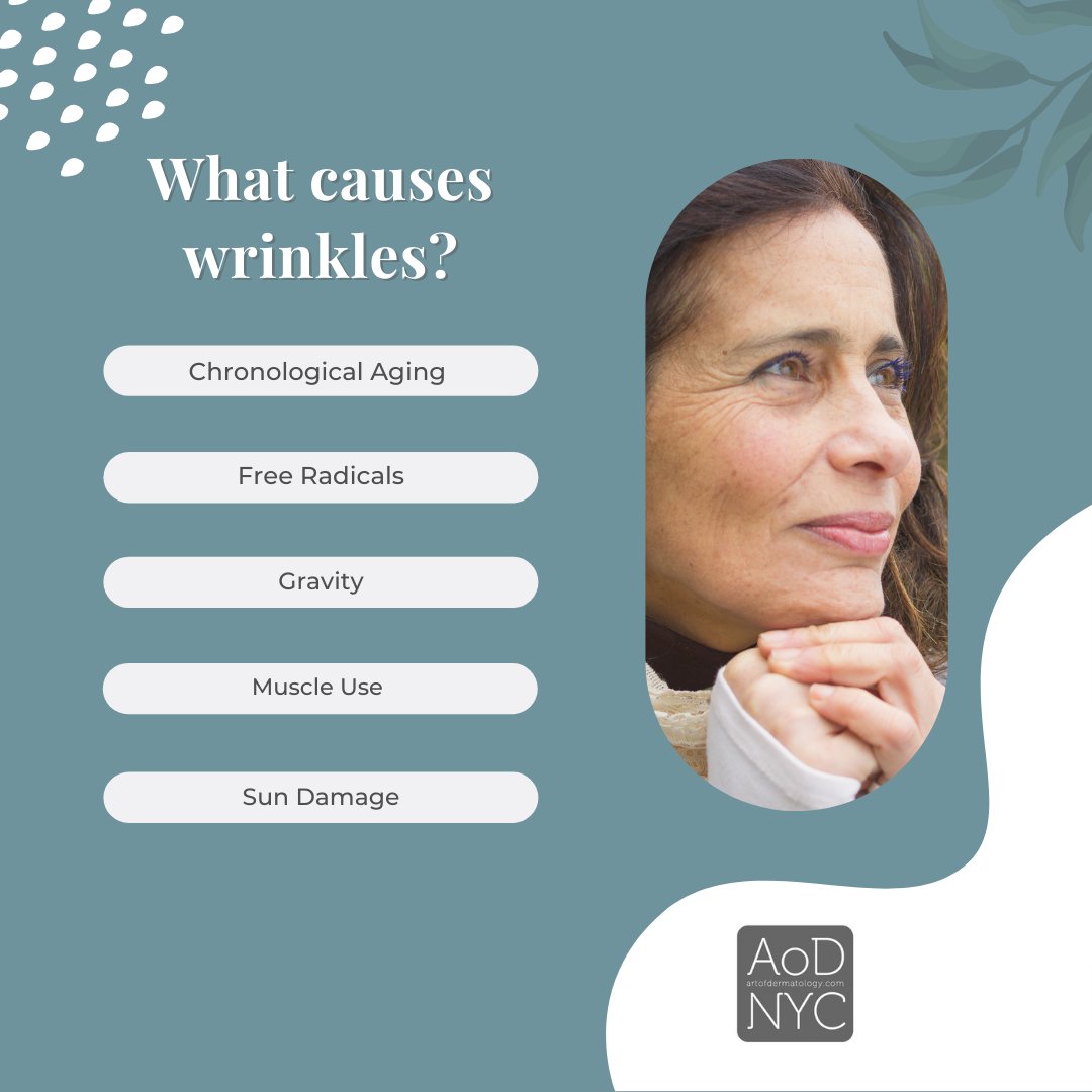 As we age, our skin can start to wrinkle for a wide variety of reasons; these are only some of them. Visit us, and we can help your skin be the healthiest it can be.
artofdermatology.com
(212) 488-5599
#NYC #dermatology #skincare #skintreatments #artofdermatology #drkrant