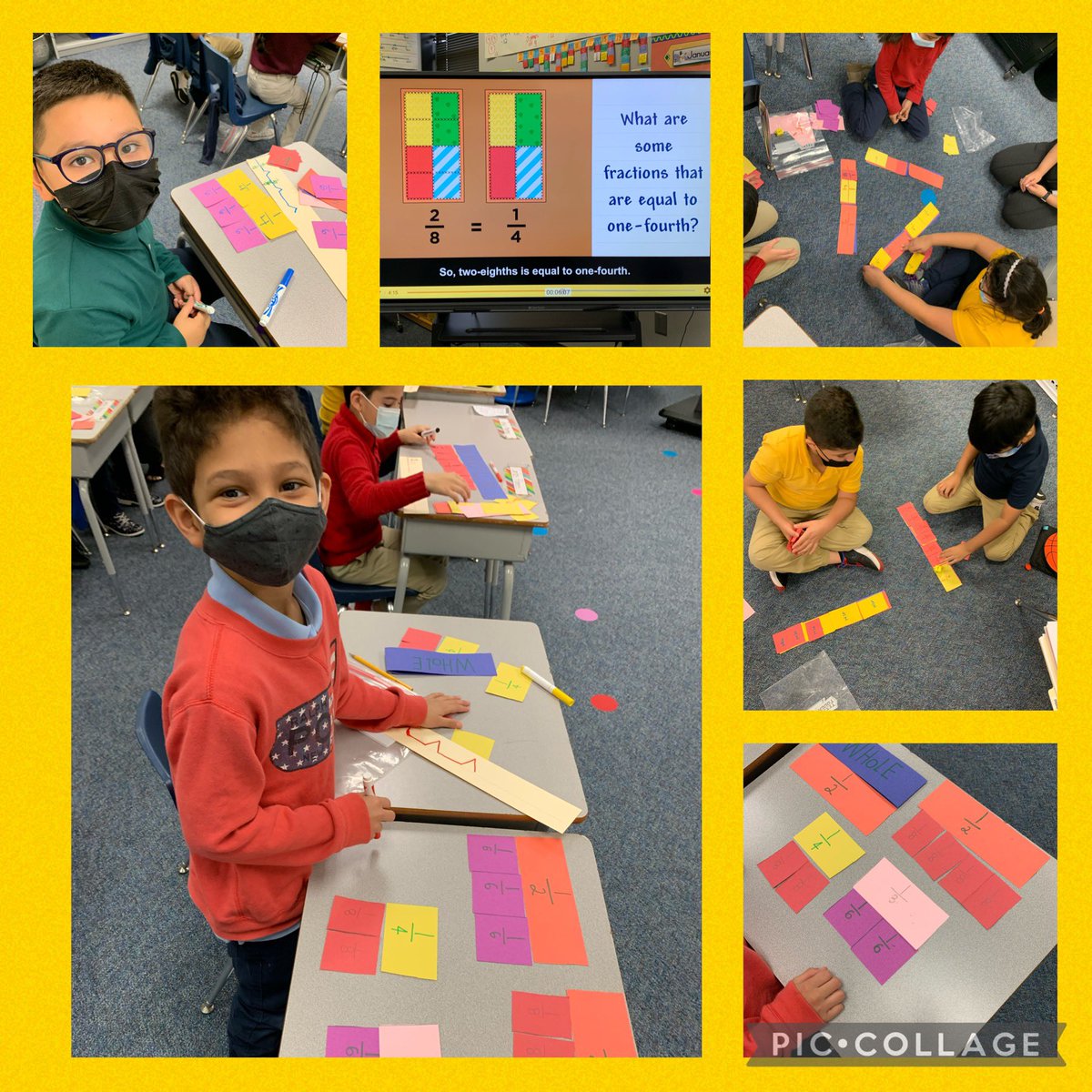 Helping students understand equivalent fractions. #WeAreHicksElem <a href="/HicksTigers/">Hicks Elementary</a> <a href="/HicksTigersMath/">Jessica Alvear</a>