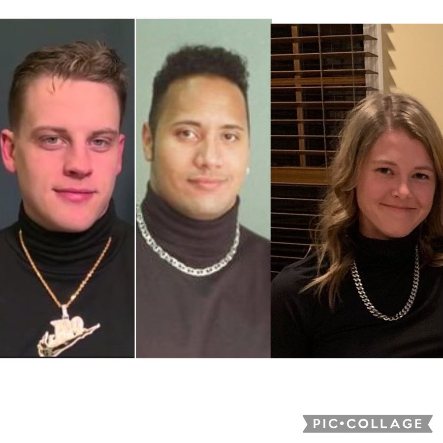 AdamAwes10K's tweet photo. My gf went as the Rock for Halloween last year and was very excited to add herself😂
She calls it #ThreeGOATs https://t.co/DVdbIxOu9n