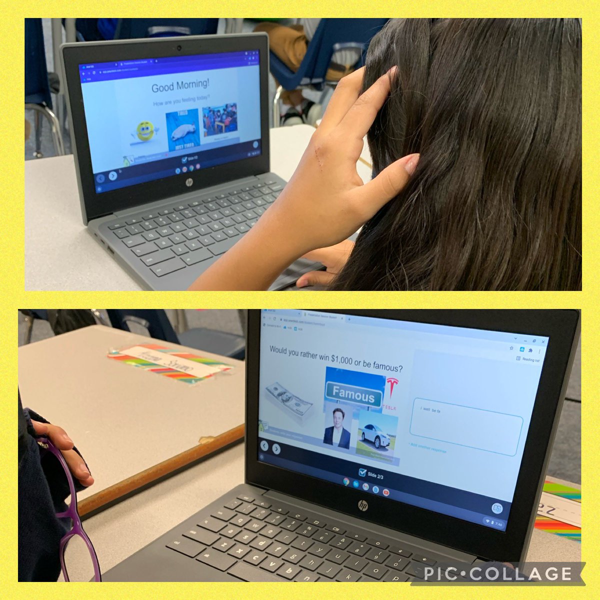 Using Pear Deck to start our days❣️#WeAreHicksElem <a href="/HicksTigers/">Hicks Elementary</a> <a href="/Villalpando_DL/">Ms. Villalpando</a> <a href="/hicks_bil_esl/">Angela Allen</a>