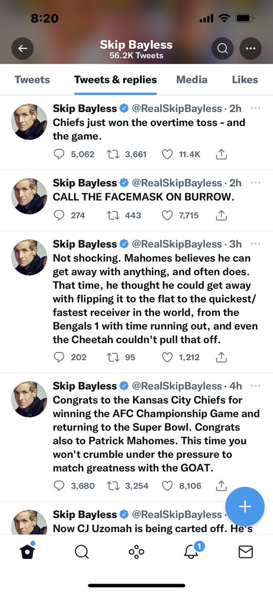 ⁦<a href="/RealSkipBayless/">Skip Bayless</a>⁩ on fire today ! 🔥
