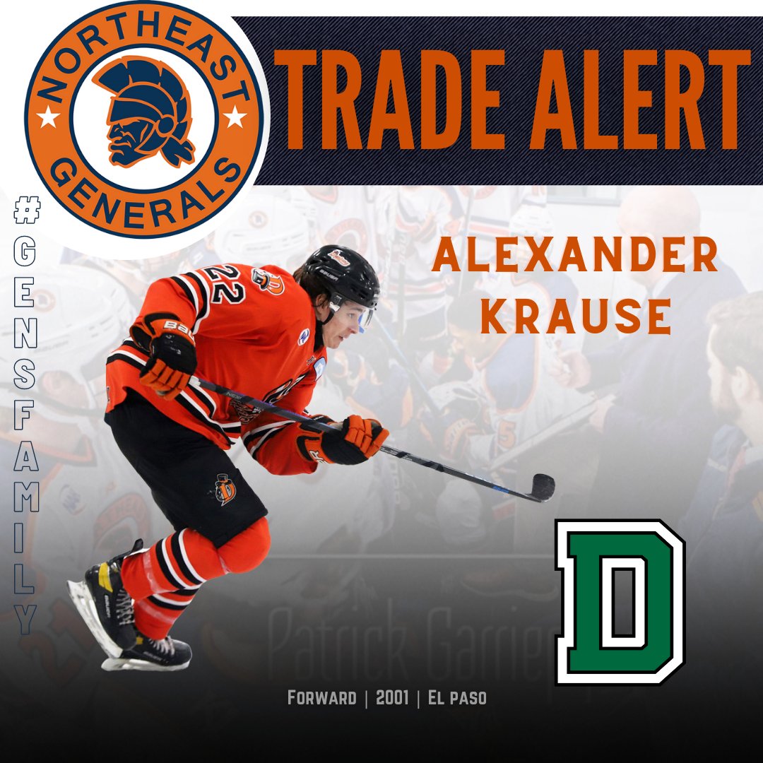 The <a href="/NAHLHockey/">NAHL</a> <a href="/negenerals/">Northeast Generals</a> are pumped to welcome 2001 <a href="/Dartmouth_MIH/">Dartmouth Men's Hockey</a> Commit <a href="/AlexanderK_8/">Alexander Krause</a> to the #GensFamily