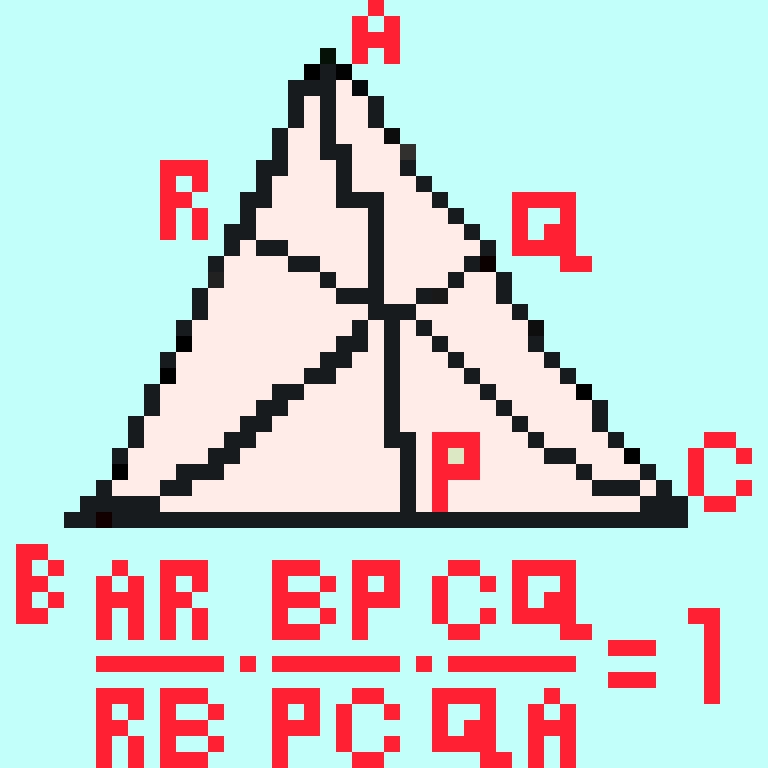 Ki_Nakamura_jp's tweet photo. Today's Pixel Art is Ceva's theorem.
It looks like the pyramid which I looked at from the sky...!
＃NFT
＃Cevastheorem
＃チェバの定理
＃pixelart
＃ドット絵 https://t.co/gKi0xe1TXF