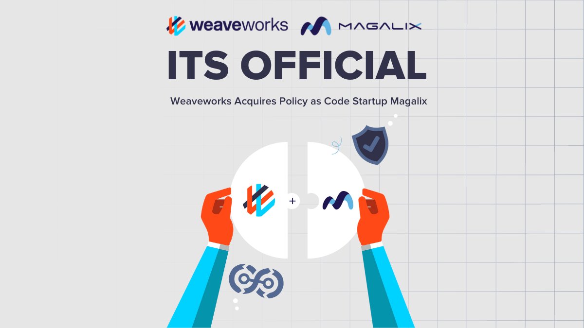 weaveworks's tweet photo. In case you missed our exciting news, @MagalixCorp has joined Weaveworks to bring policy to #GitOps 🎉  this union will enable us to safeguard your Weave GitOps journey every step of the way by securing cloud infrastructure thr... https://t.co/lOayXVh7TE #policyascode #kubernetes https://t.co/hVRGK4CyZk