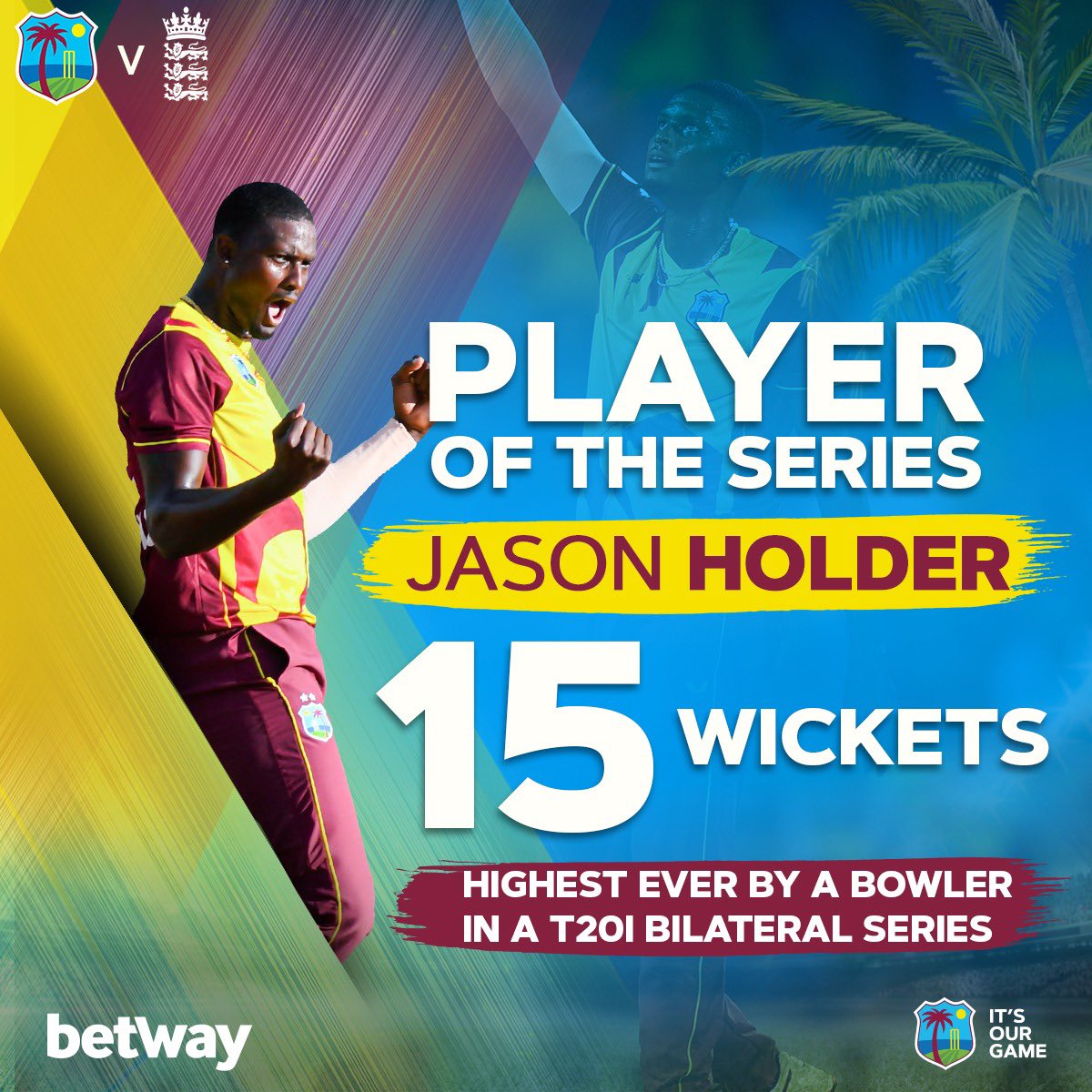 windiescricket's tweet image. @Jaseholder98 did all his 🗣talking on his field #records 

#MenInMaroon #WIVibes #WIvENG