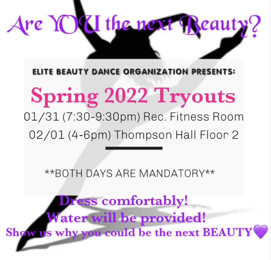 TRYOUTS TOMORROW💕💜. We hope to see you there 😘