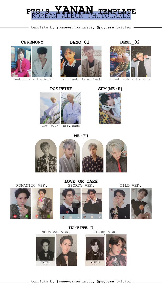 i've updated the pentagon korean album photocard templates with