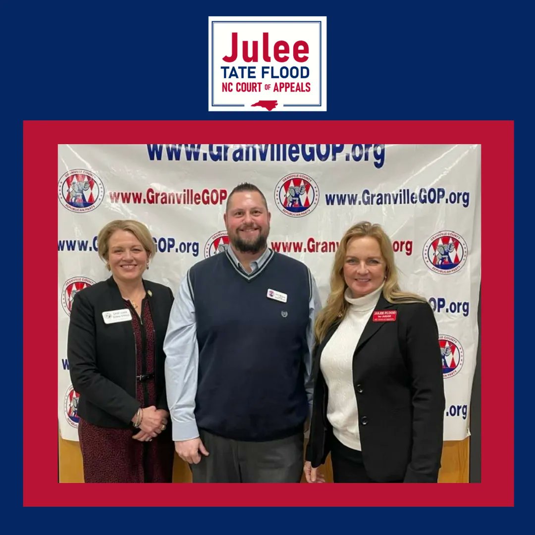 juleeforjudge's tweet image. I enjoyed speaking at Granville County Republican Party’s Candidate Forum. The group is growing with great energy! I appreciate the opportunity and support. #VoteJuleeFlood  #JuleeForJudge #NCGOP