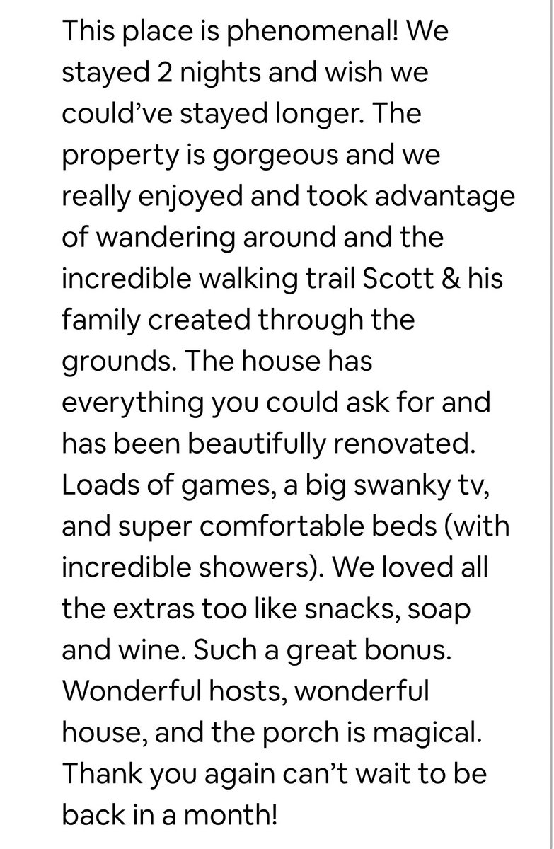 kleebstead's tweet photo. We love the @Airbnb reviews of our place! Come stay with us and wander the land and hang out on the big porch…looking forward to hosting you 🌅 #rural https://t.co/GVVOafB1k5