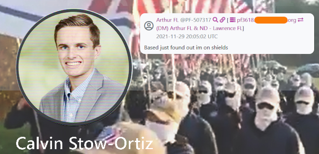 NEW ON SITE:
"Meet Calvin Stow-Ortiz: 'Patriot Front' Member and Nazi Sympathizer in Tallahassee, Florida"

Calvin Stow-Ortiz is a Patriot Front member &amp; @floridastate student in Tallahassee. He attended PF's December rally in DC. His dad's a cop in Tampa.
atlantaantifa.org/2022/01/30/mee…
