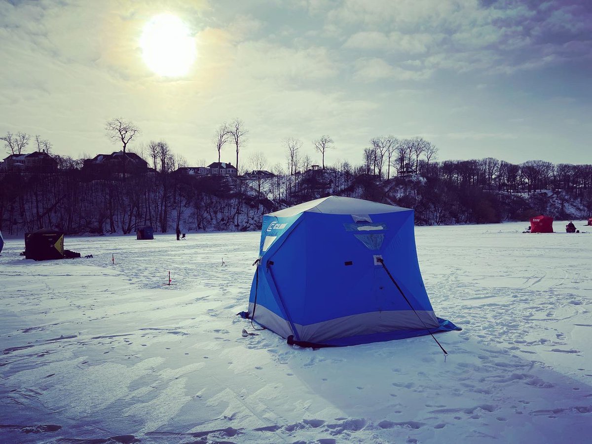 PTownfishing's tweet photo. Fridgid temps and warm tents. Broke out the new underwater cam today on Irondequoit Bay. https://t.co/o7yKXjNB3B