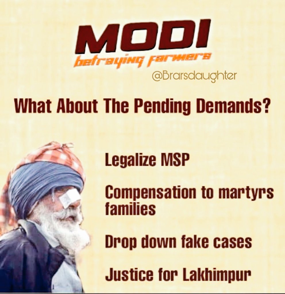 ItsPriyaKaur's tweet image. If Modi Govt really intends to diversify &amp;amp; encourage the farming, which in turn, will offer more jobs in the agriculture sector, MSP is an important &amp;amp; practical method. 

#ModiBetrayingFarmers