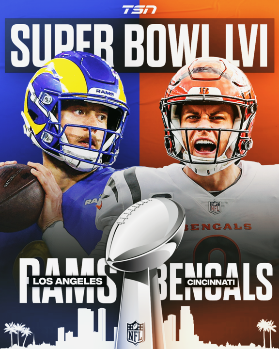 TSN_Sports's tweet photo. RAMS VS. BENGALS!

Who's winning it all?! https://t.co/qs1yR6qoTh