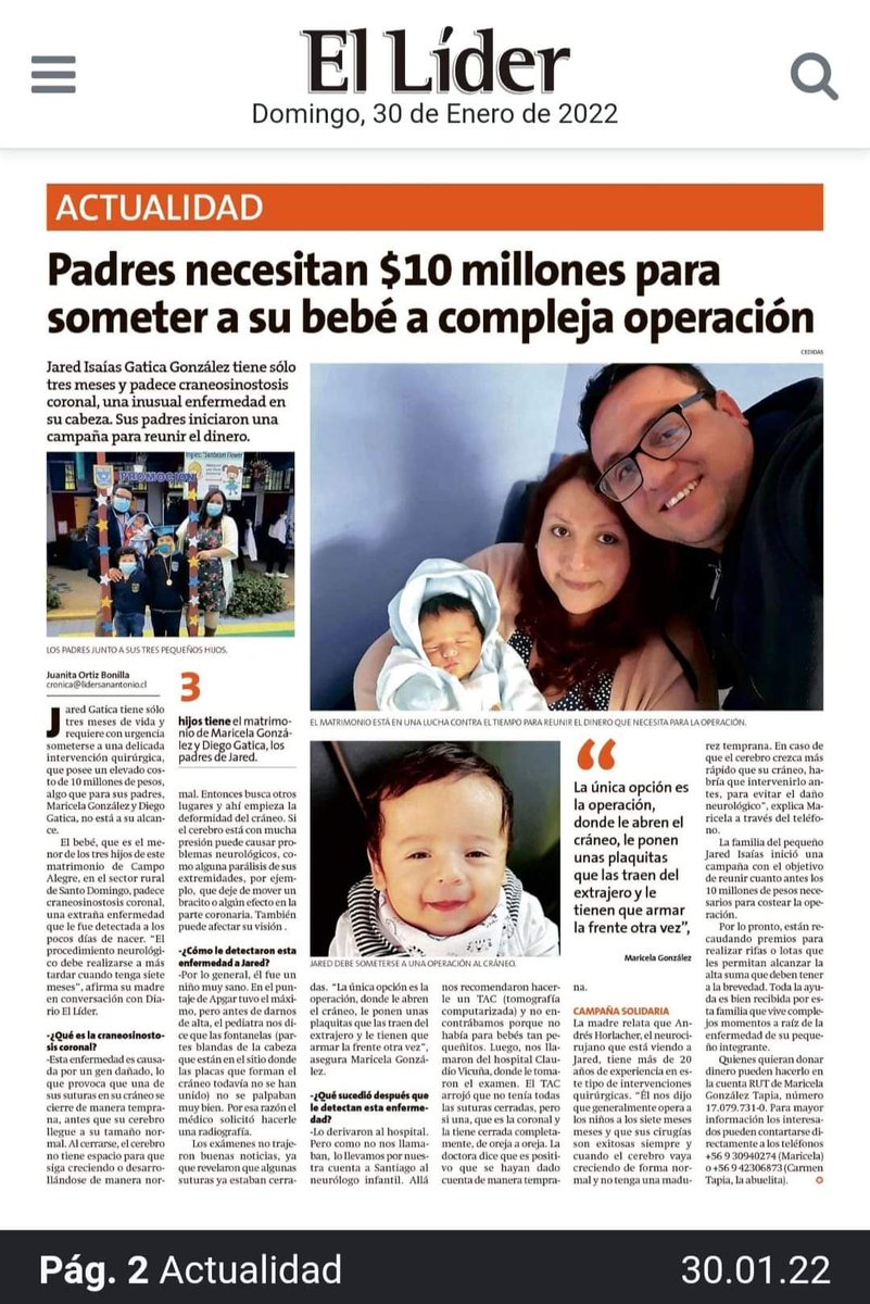 av_millaray's tweet photo. Ayúdenme a difundir para que puedan lograr la meta para la operación de ese angelito. Gracias. https://t.co/V1UT20ryKC